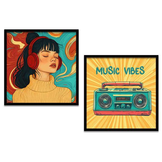 Music Wall Art Paintings  with Frame for Wall Decor