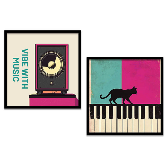 Music  Wall   Art Paintings  with Frame for Wall Decor