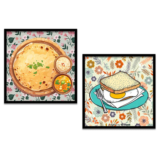 Restaurant  Wall Art Paintings  with Frame for Wall Decor