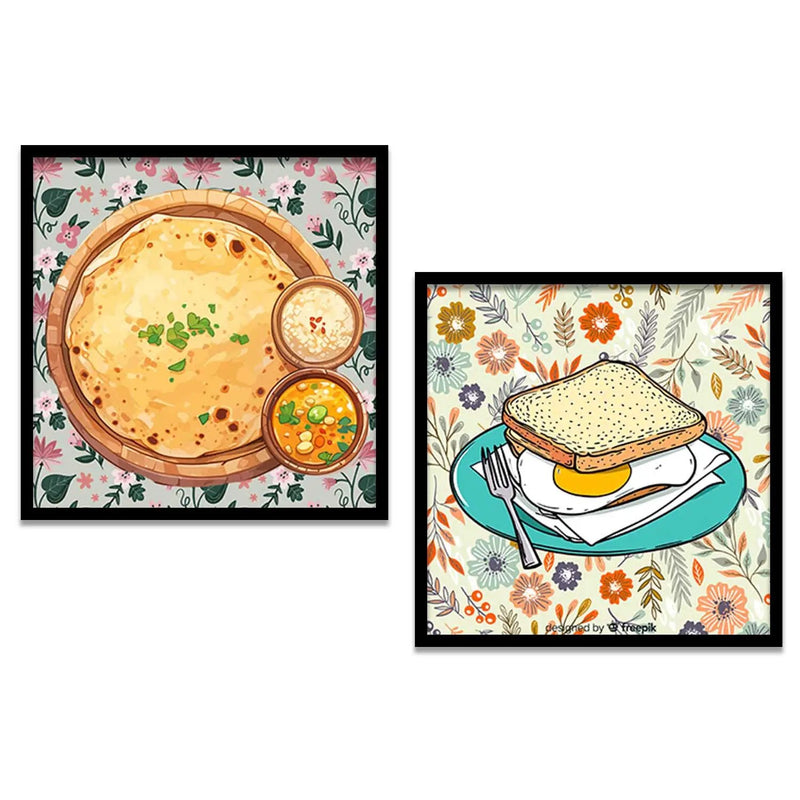 Restaurant  Wall Art Paintings  with Frame for Wall Decor