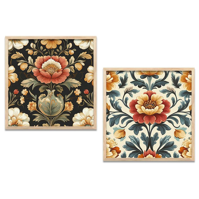 Floral  Wall   Art Paintings  with Frame for Wall Decor