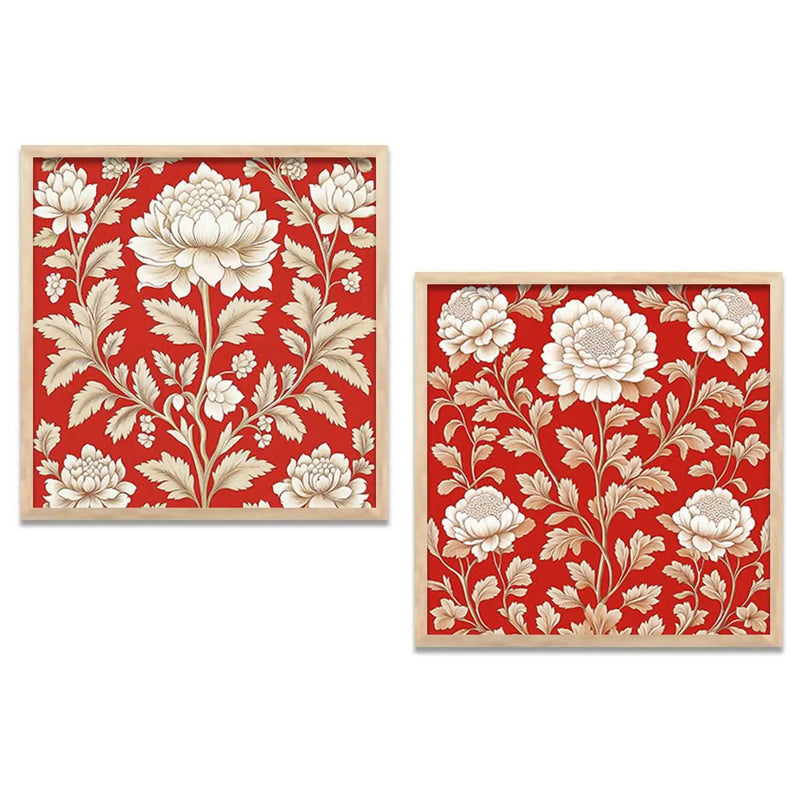 Floral    Wall  Art Paintings  with Frame for Wall Decor
