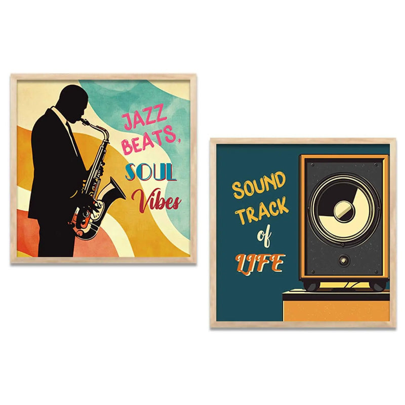 Music  Wall   Art Paintings  with Frame for Wall Decor