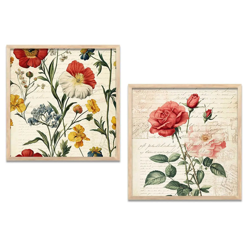 Botanical Wall Art Paintings  with Frame for Wall Decor