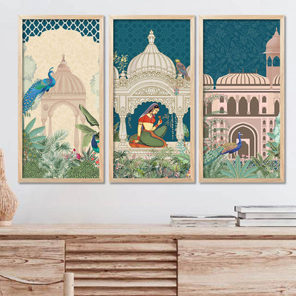 Traditional Indian Framed Art Set