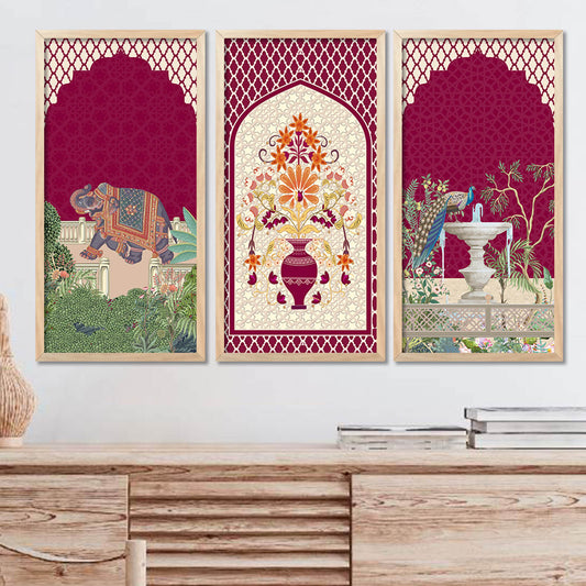 Traditional Indian Framed Art, Decorative Wall Art