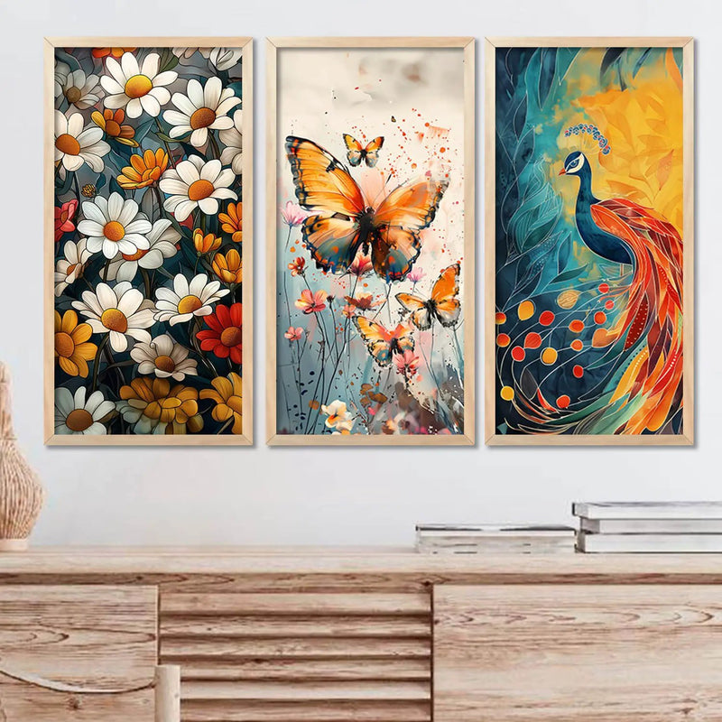 Floral Wall Art Home Decor Living Room , Decorative Wall Prints
