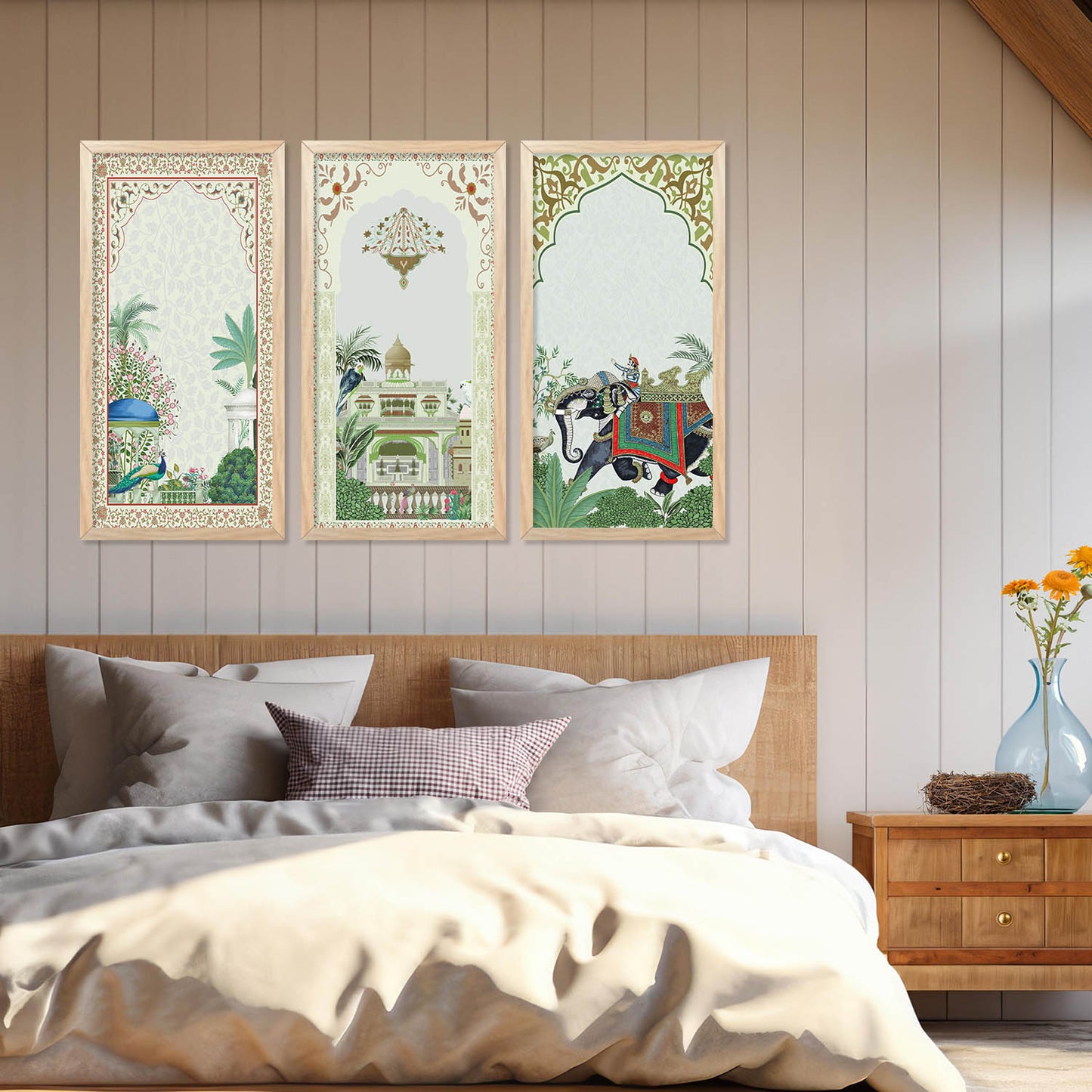 Madubani Indian Wall Art Framed Prints , Decorative Wall Art