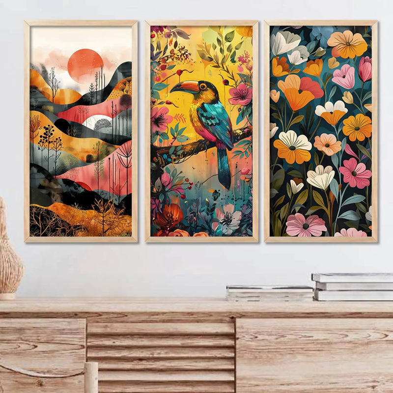 Floral Wall Art Home Decor Living Room , Decorative Wall Prints
