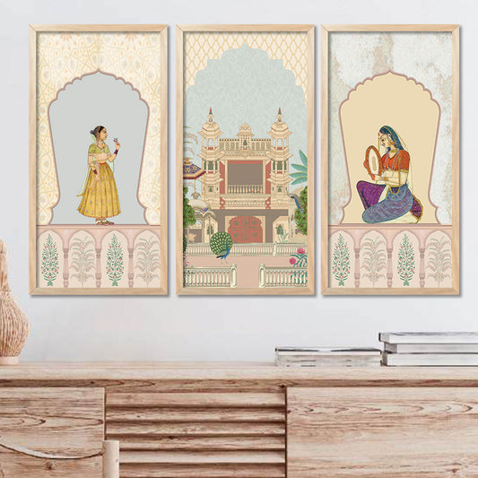 Madubani Indian Wall Art Framed Prints , Decorative Wall Art