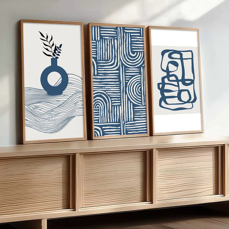 Boho Framed Wall Art Prints | Set of 3 | Home Decor