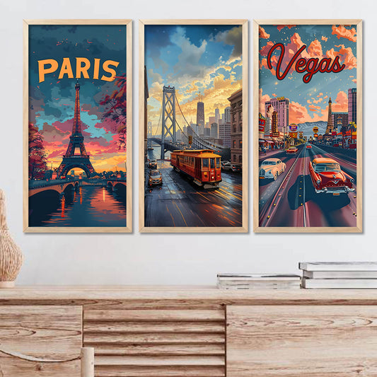 City View Wall Art Home Décor Living Room , Decorative Wall Prints