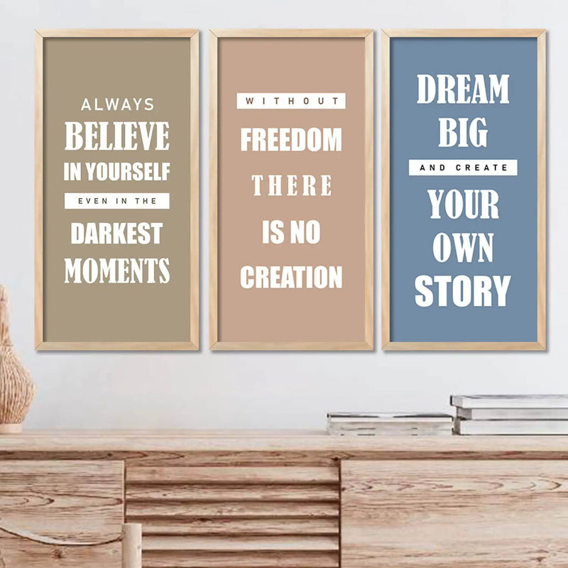Motivational Art Home Décor Living Room , Decorative Wall Prints by Kotart