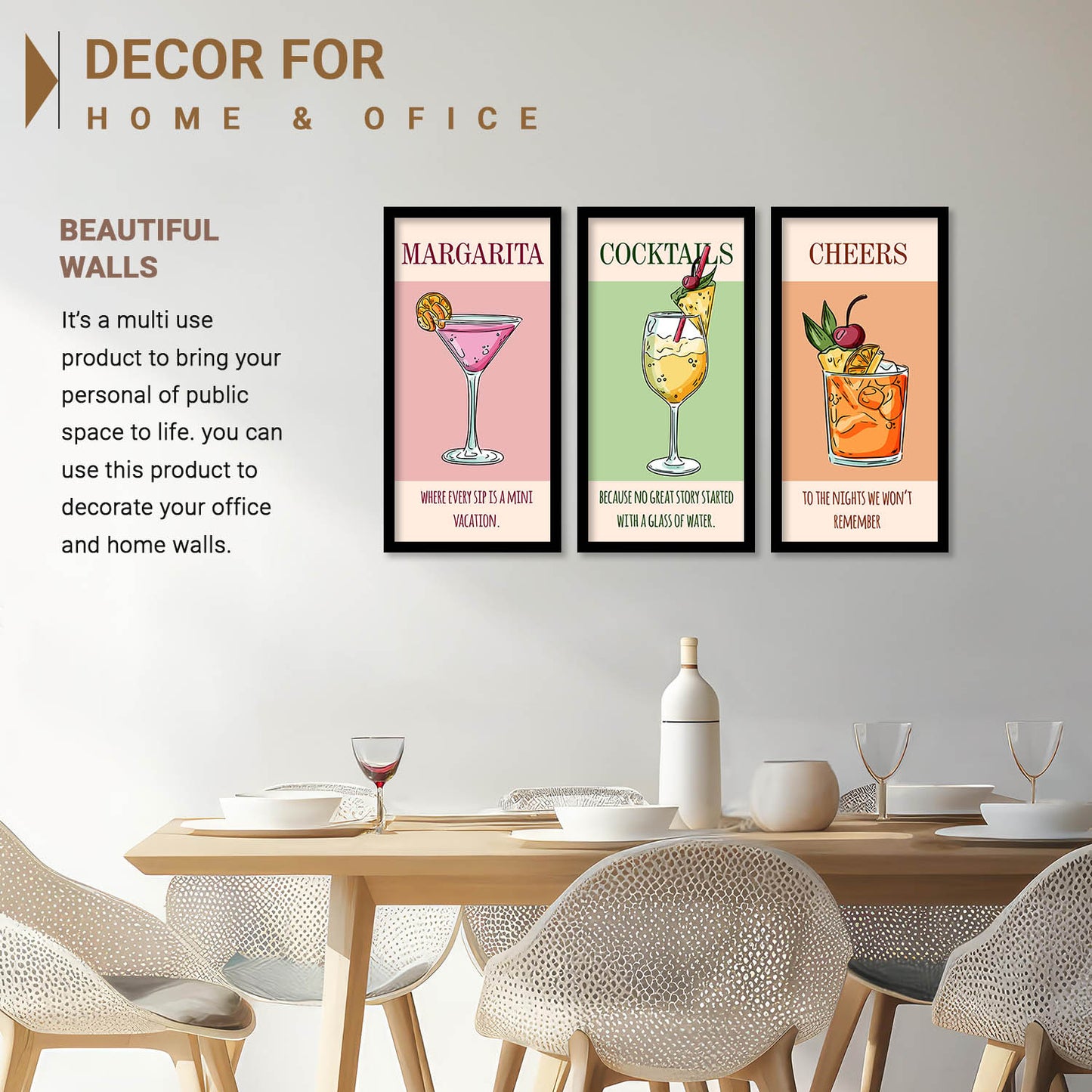 Quotes Wall Art Restaurant Décor Prints, Decorative Wall Prints For Kitchen