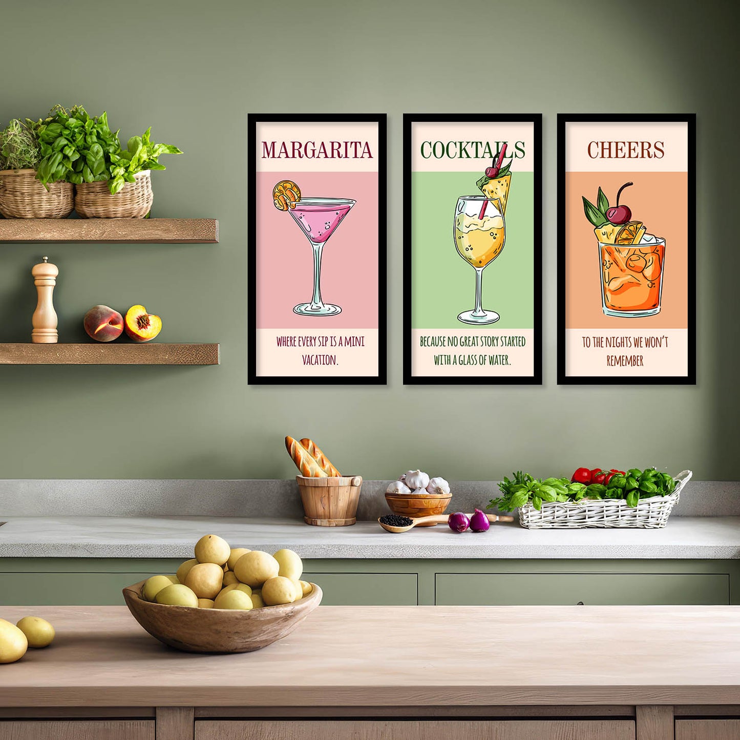 Quotes Wall Art Restaurant Décor Prints, Decorative Wall Prints For Kitchen