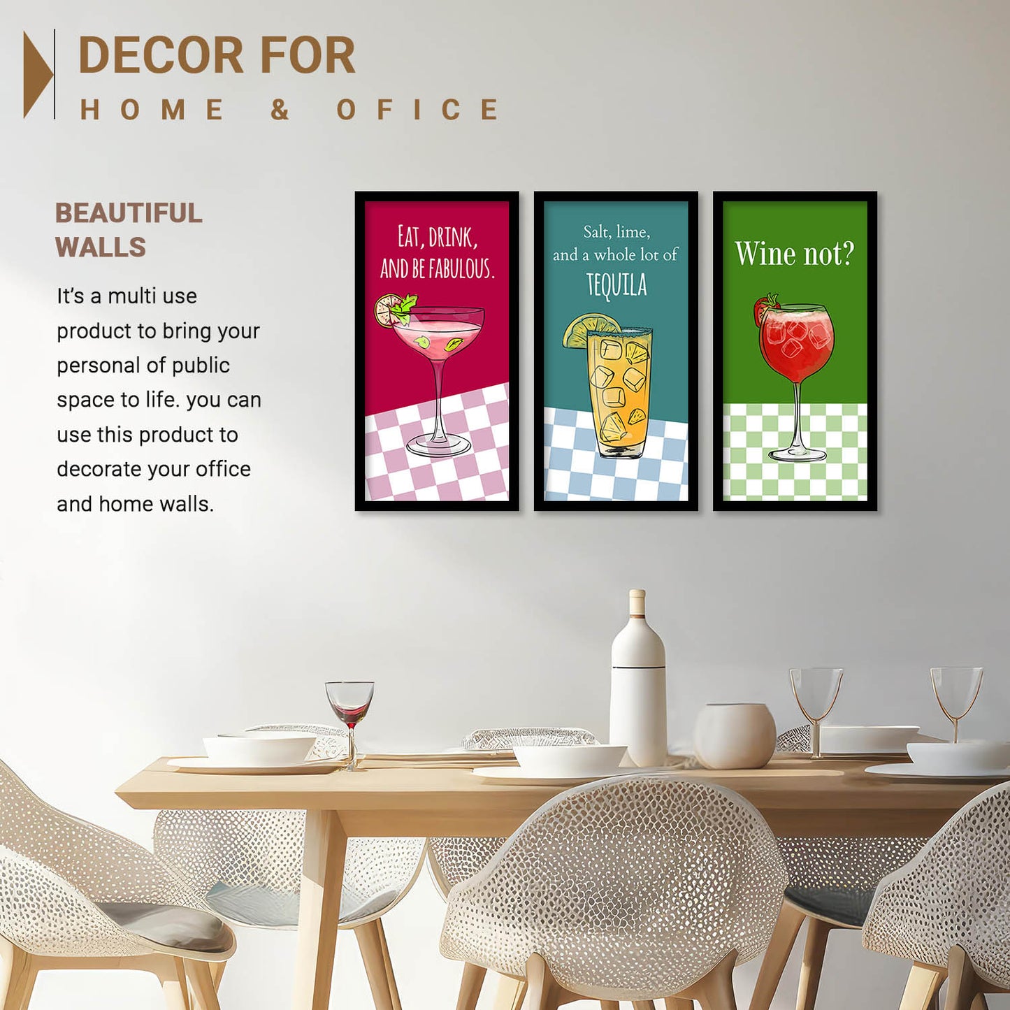 Quotes Wall Art Restaurant Décor Prints, Decorative Wall Prints For Kitchen