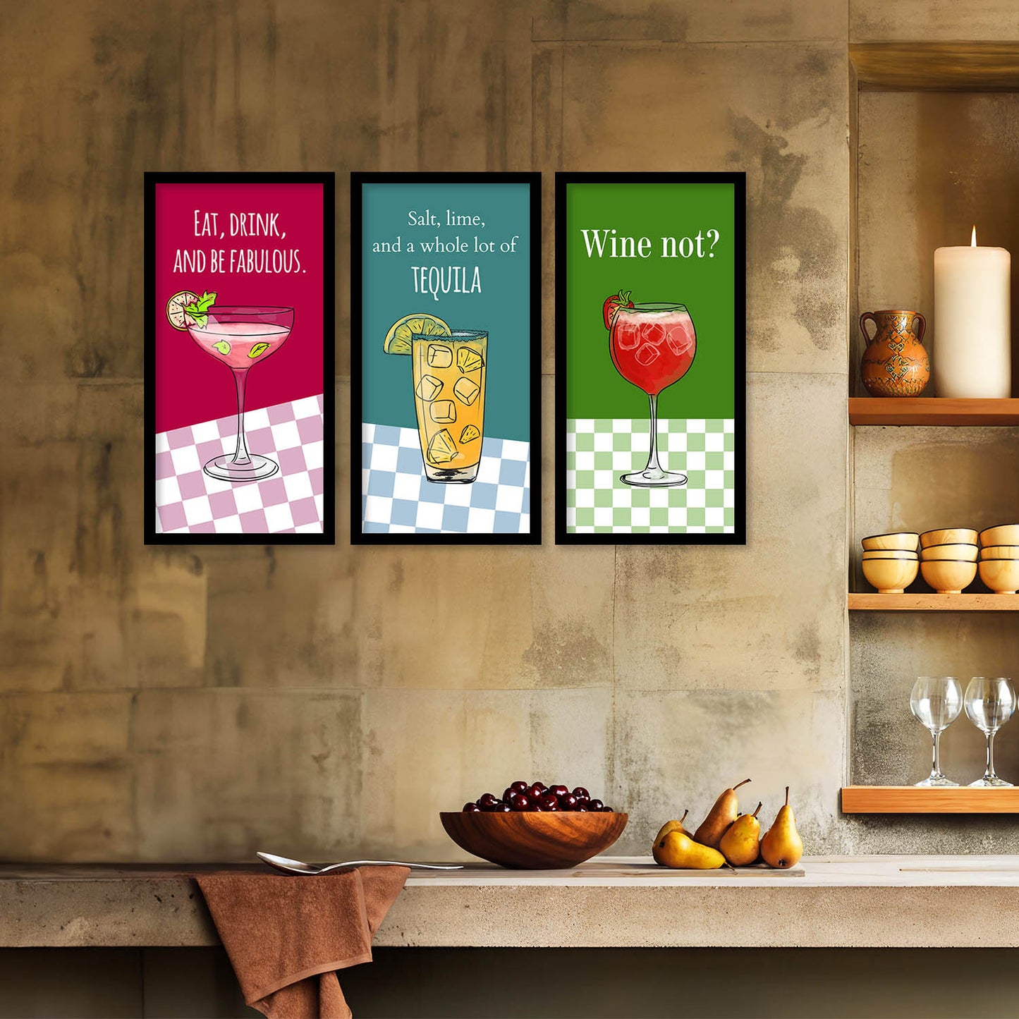 Quotes Wall Art Restaurant Décor Prints, Decorative Wall Prints For Kitchen