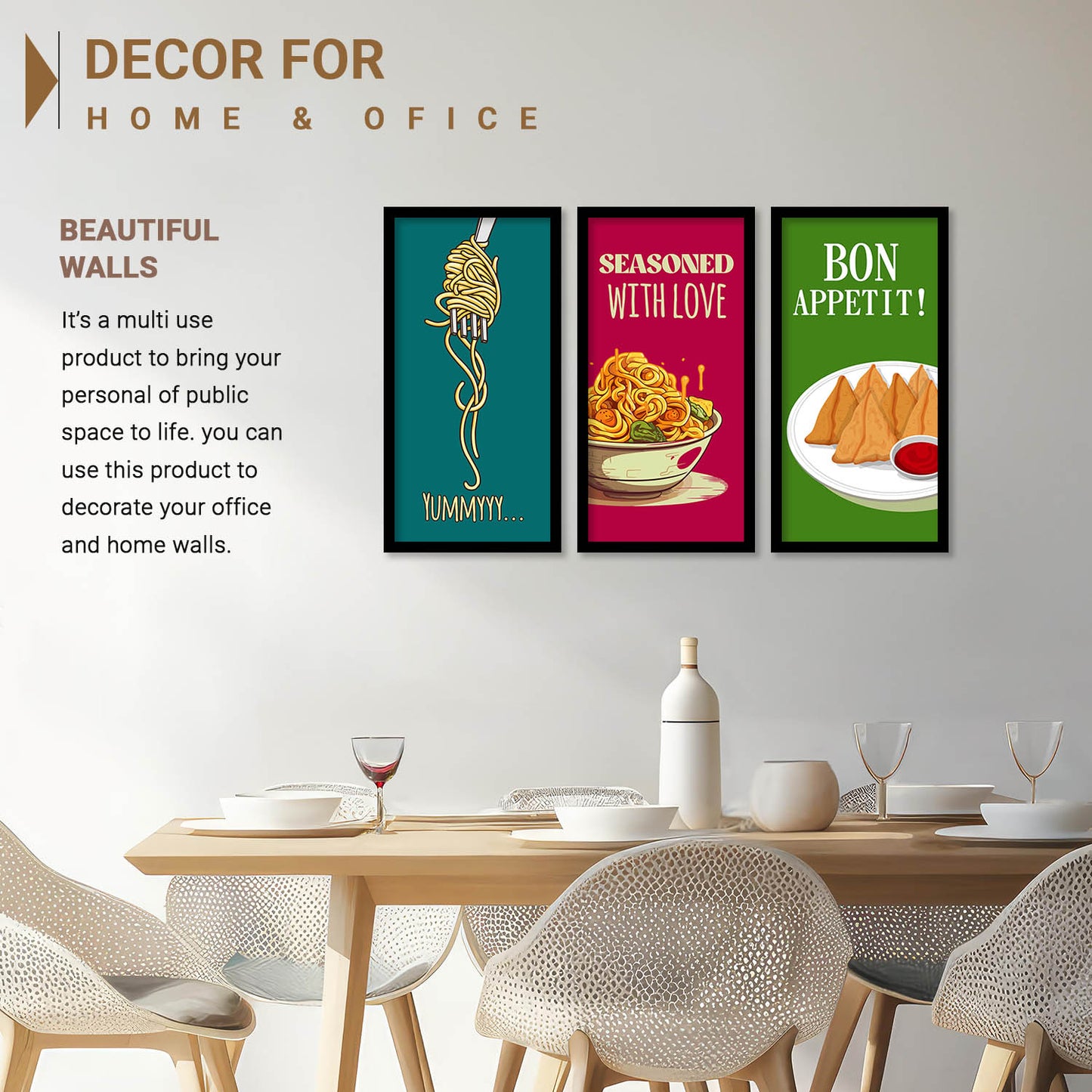 Quotes Wall Art Restaurant Décor Prints, Decorative Wall Prints For Kitchen