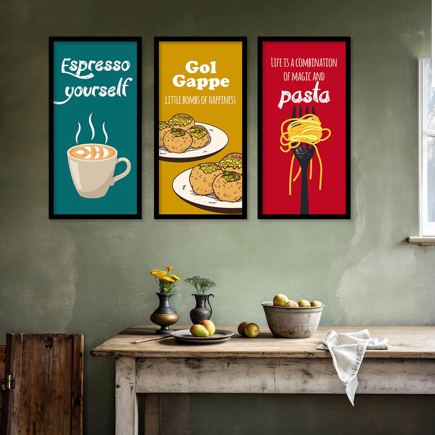 Quotes Wall Art Restaurant Décor Prints, Decorative Wall Prints For Kitchen