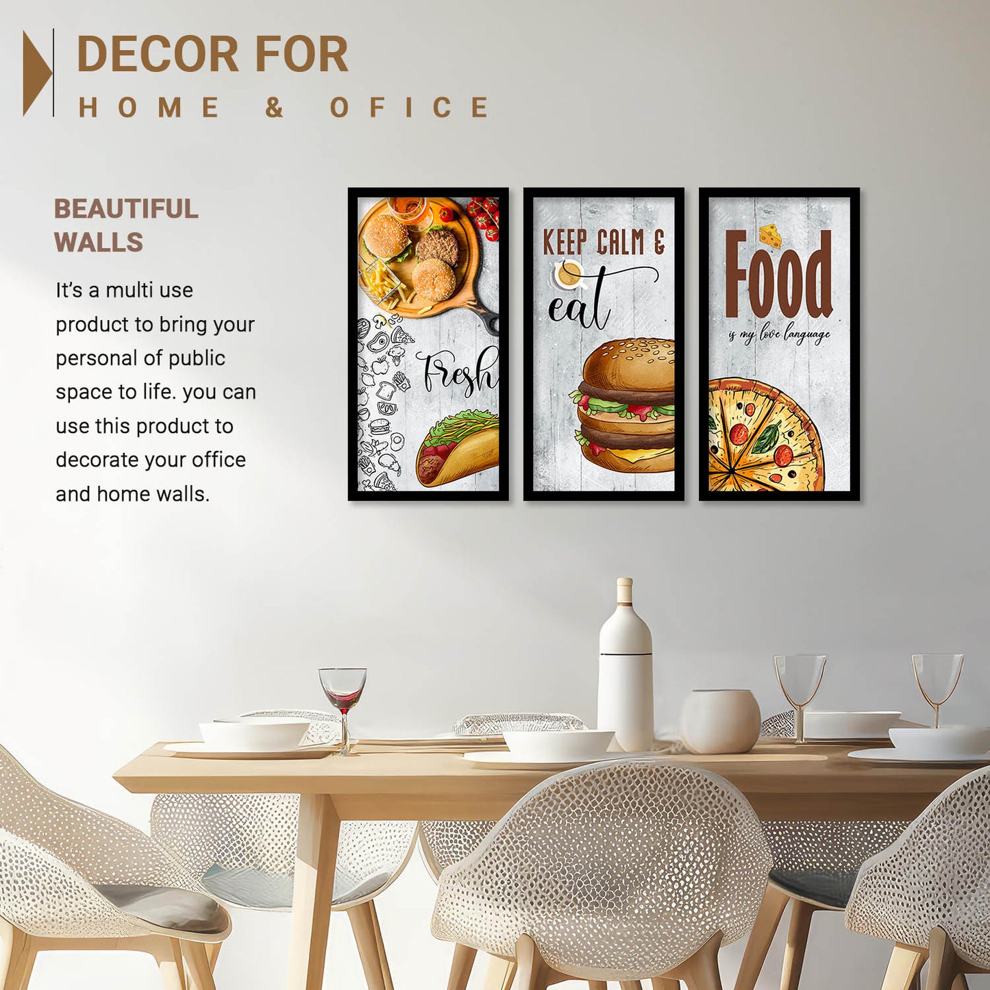 Quotes Wall Art Restaurant Décor Prints, Decorative Wall Prints For Kitchen