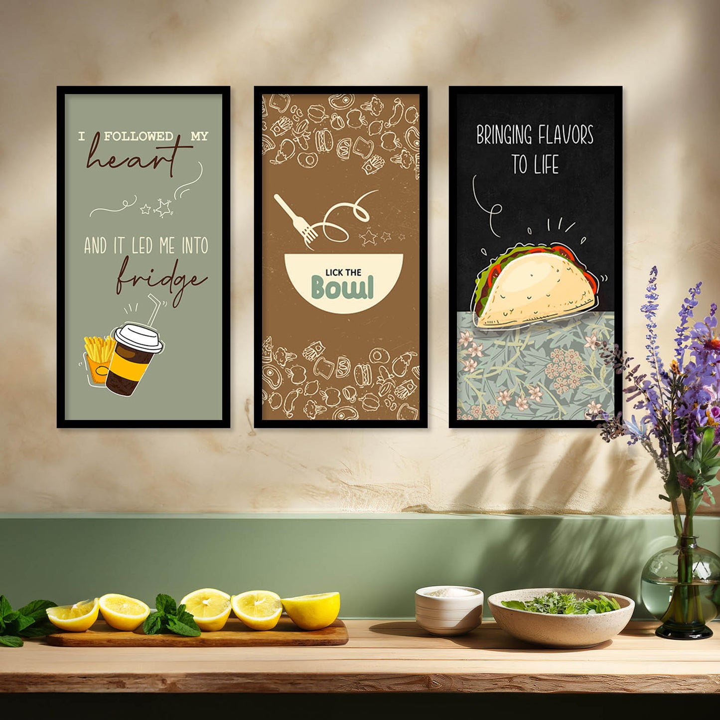 Quotes Wall Art Restaurant Décor Prints, Decorative Wall Prints For Kitchen