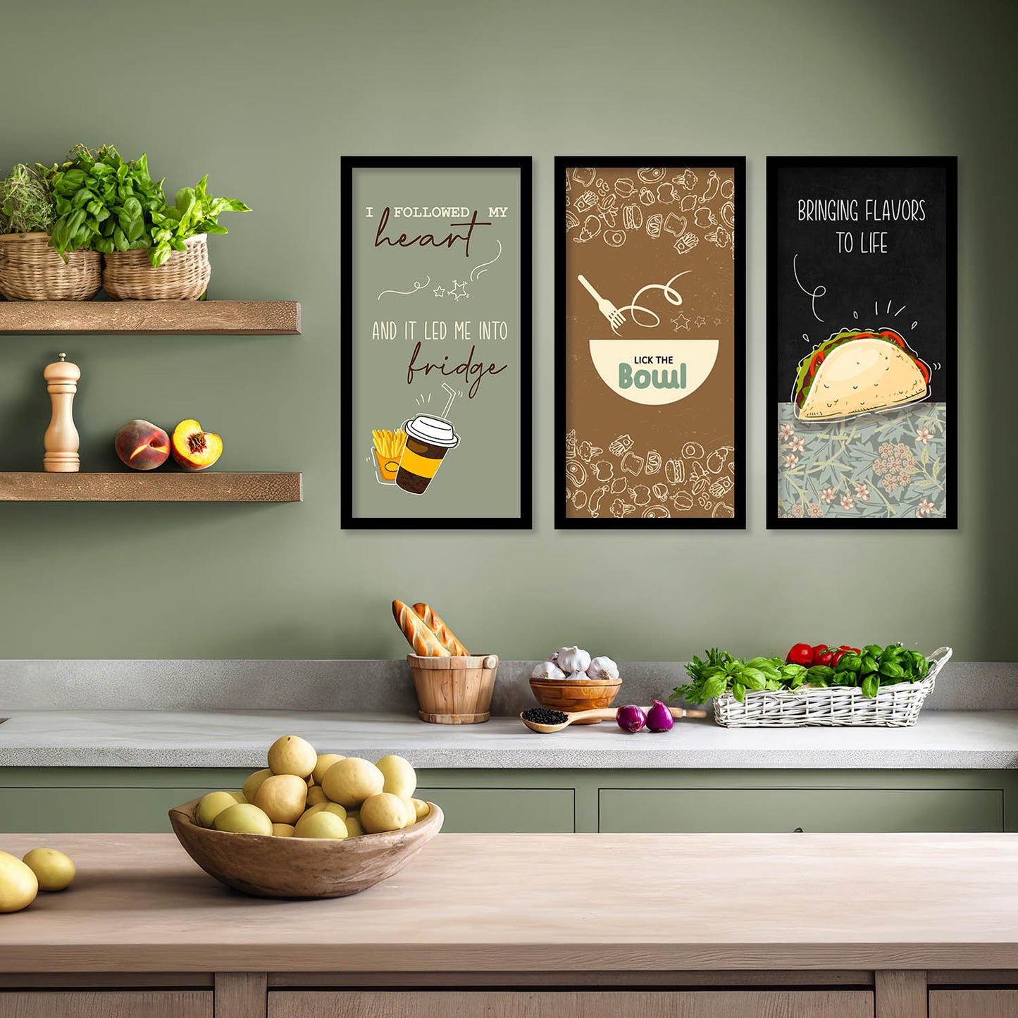 Quotes Wall Art Restaurant Décor Prints, Decorative Wall Prints For Kitchen