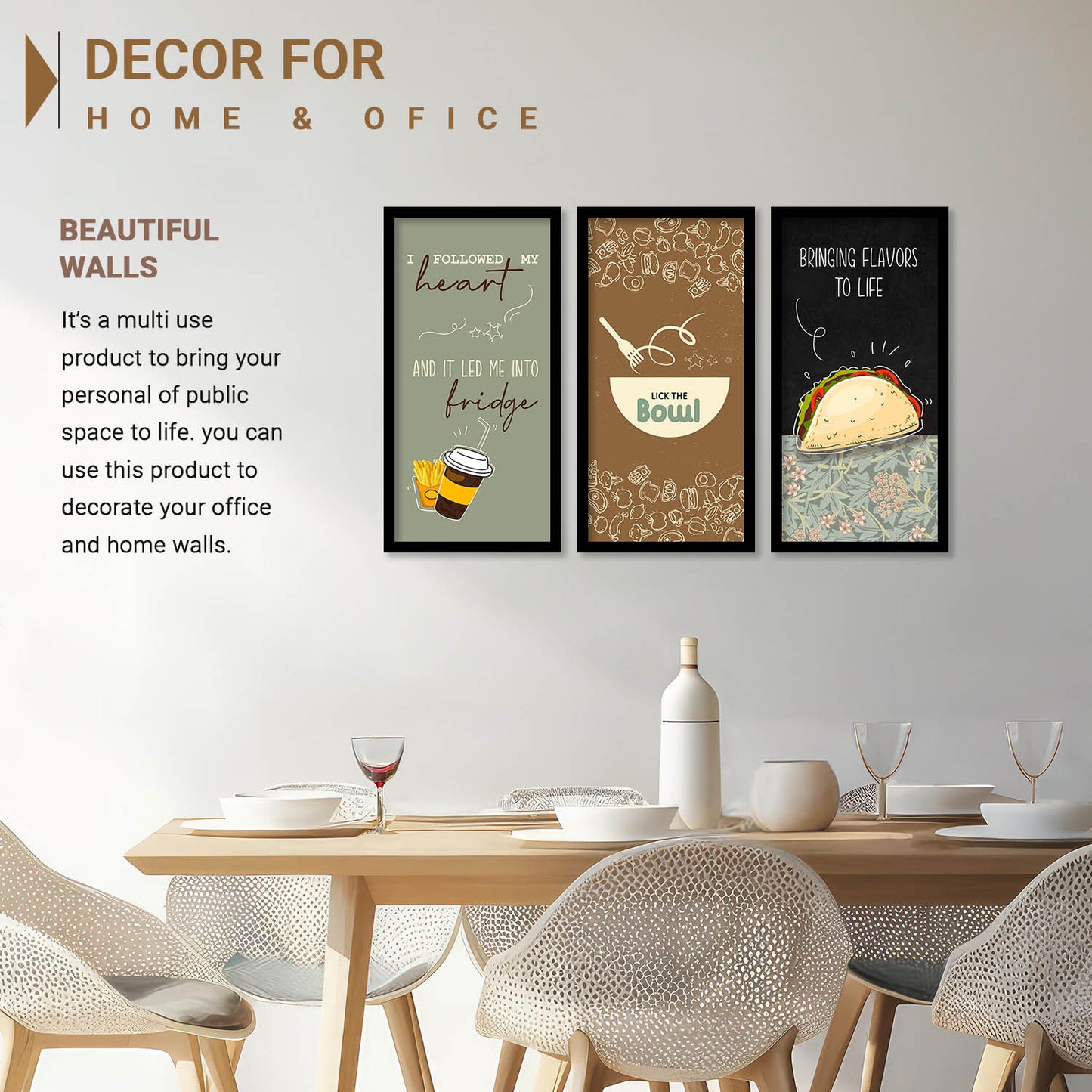 Quotes Wall Art Restaurant Décor Prints, Decorative Wall Prints For Kitchen