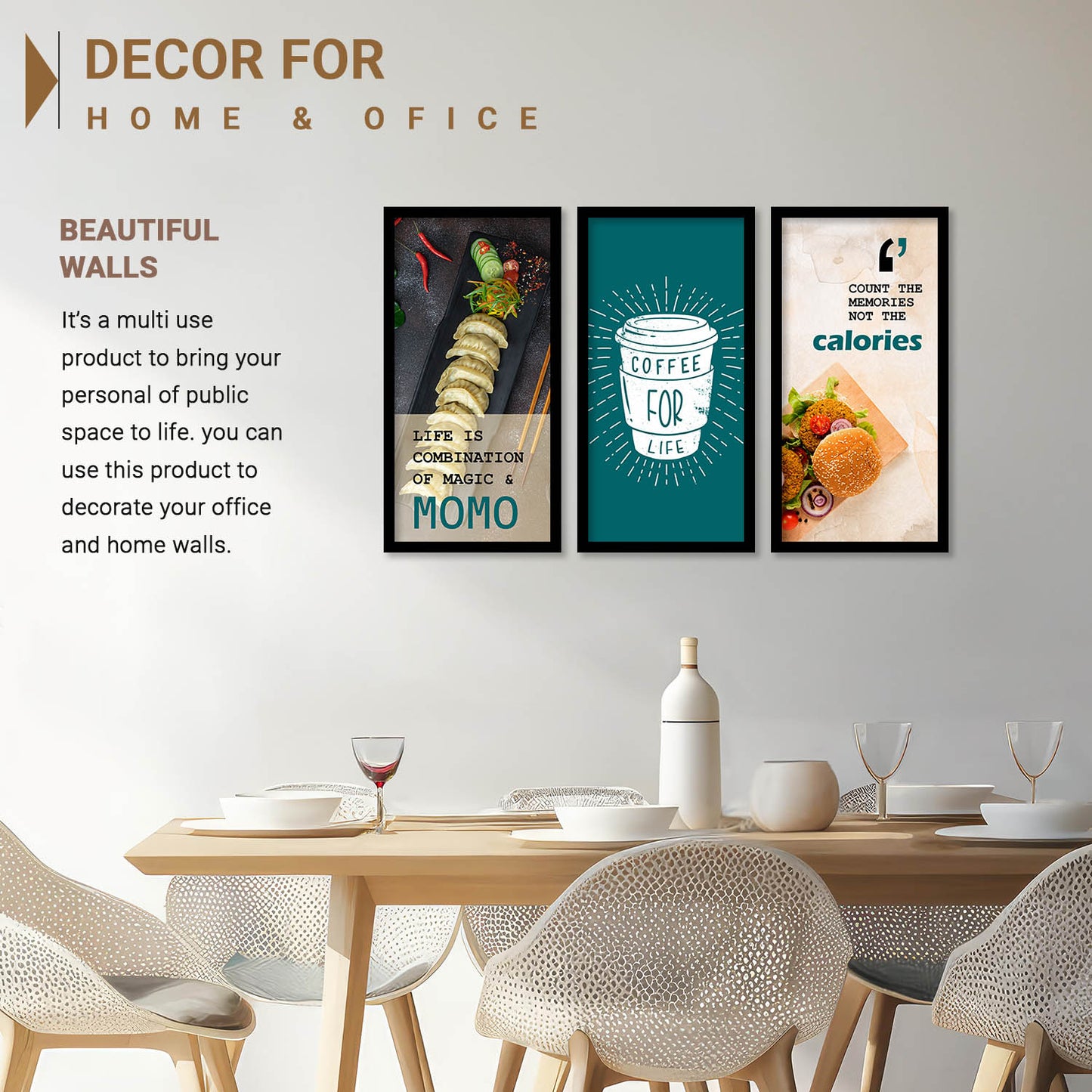 Quotes Wall Art Restaurant Décor Prints, Decorative Wall Prints For Kitchen