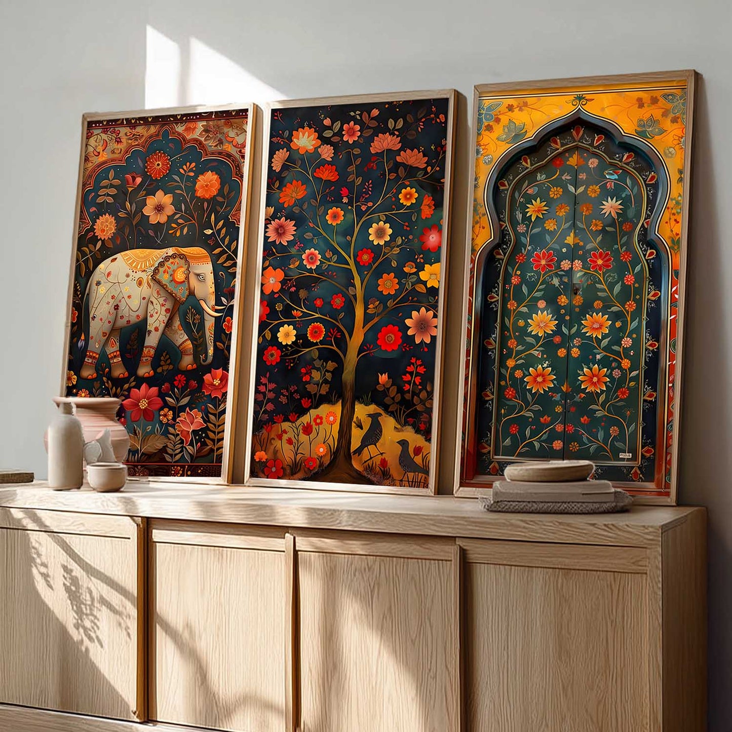 Madhubani Wall Art Framed Prints, Decorative Wall Art