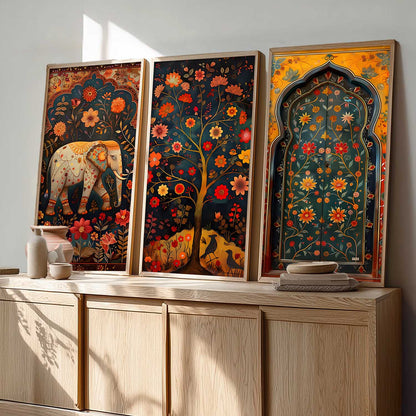 Madhubani Wall Art Framed Prints, Decorative Wall Art