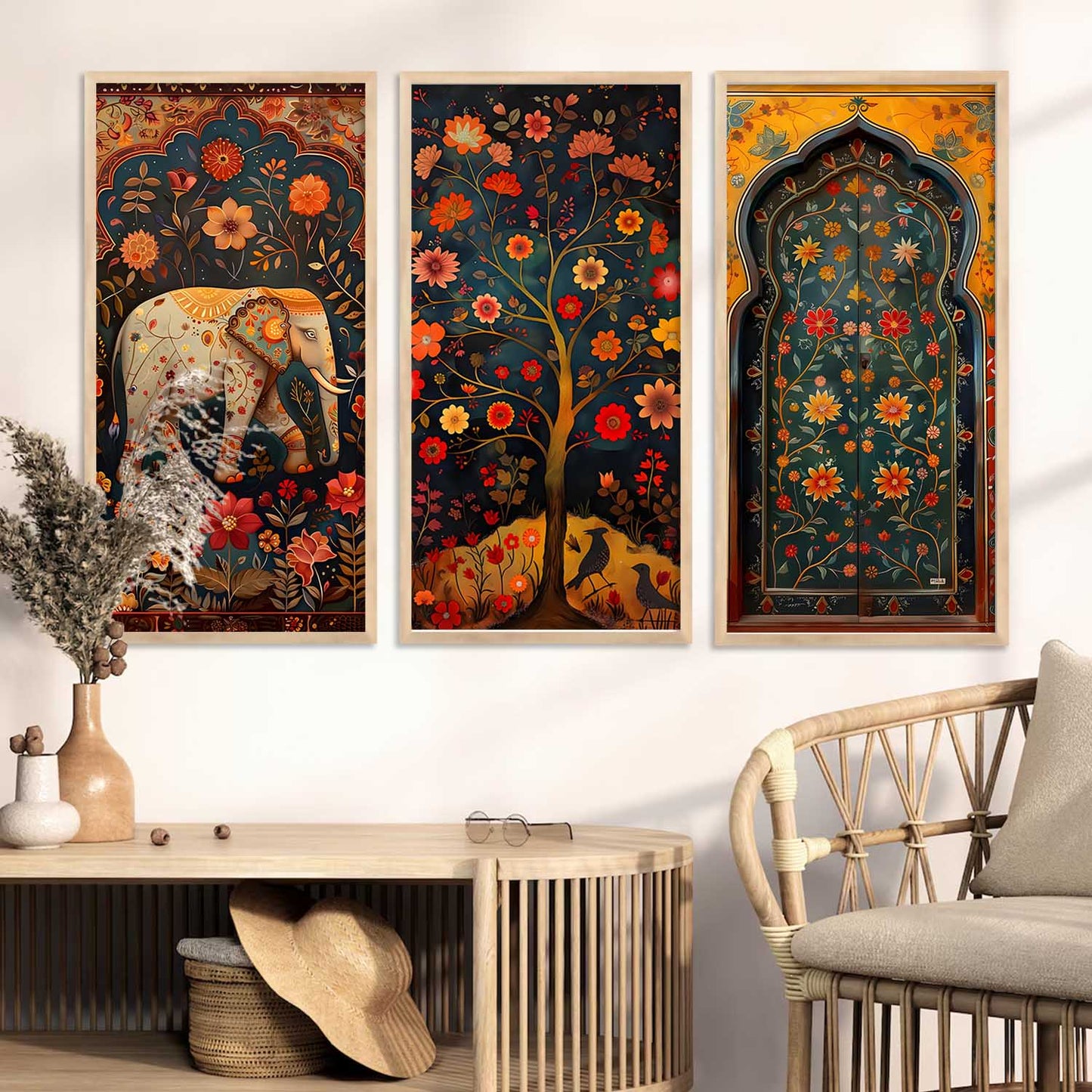 Madhubani Wall Art Framed Prints, Decorative Wall Art