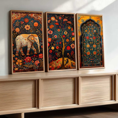 Madhubani Wall Art Framed Prints, Decorative Wall Art