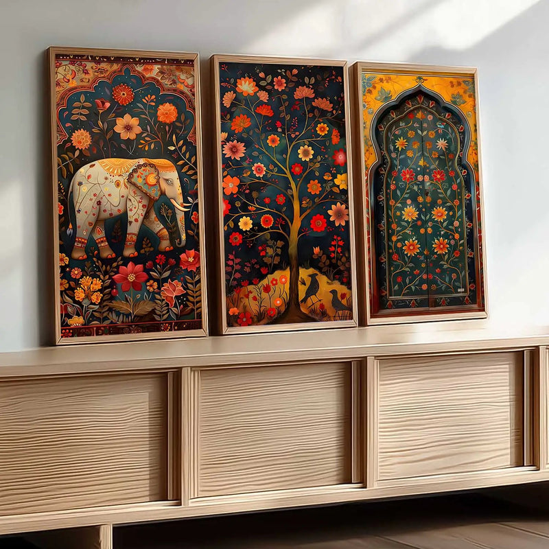 Madhubani Wall Art Framed Prints, Decorative Wall Art