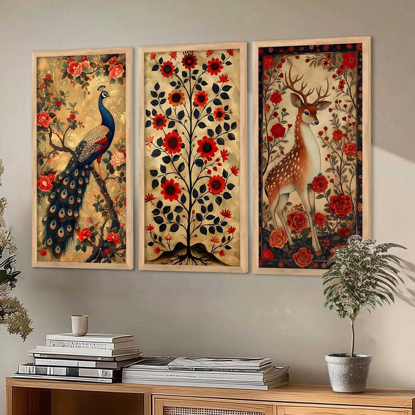 Madhubani Wall Art Framed Prints, Decorative Wall Art