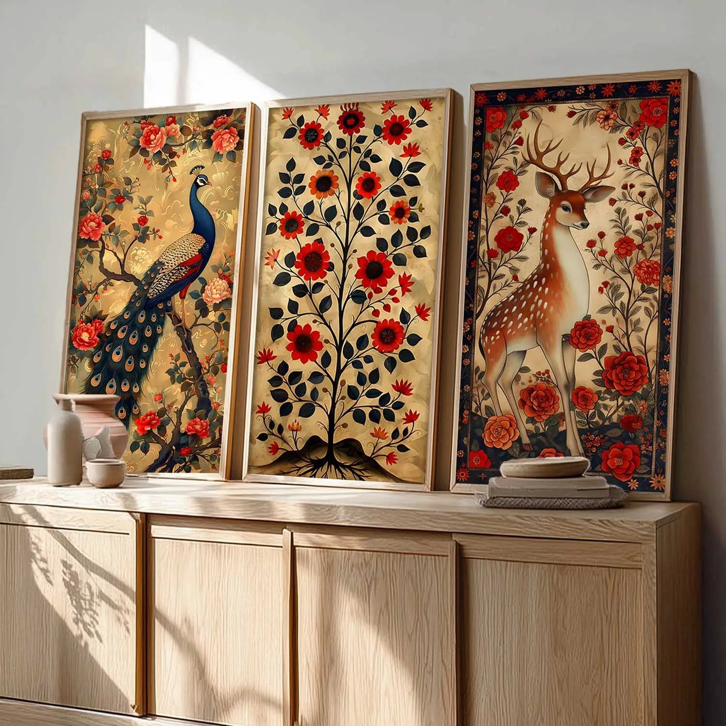 Madhubani Wall Art Framed Prints, Decorative Wall Art