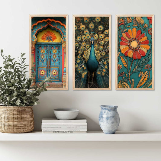 Madhubani  Wall Print For Living Room Wall Decor