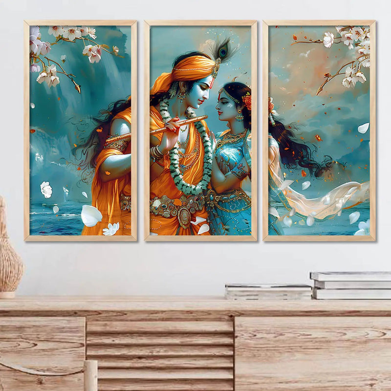 Indian Lord Krishna Wall Art Framed Prints, Decorative Wall Art