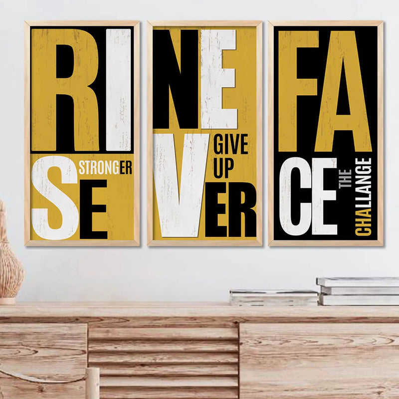 Dream Big Success Mindset Modern Typography Motivational Quotes Wall Art Set of 3 Framed Prints