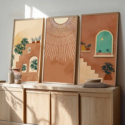 Boho Wall Art Home Decor Living Room , Decorative Wall Prints