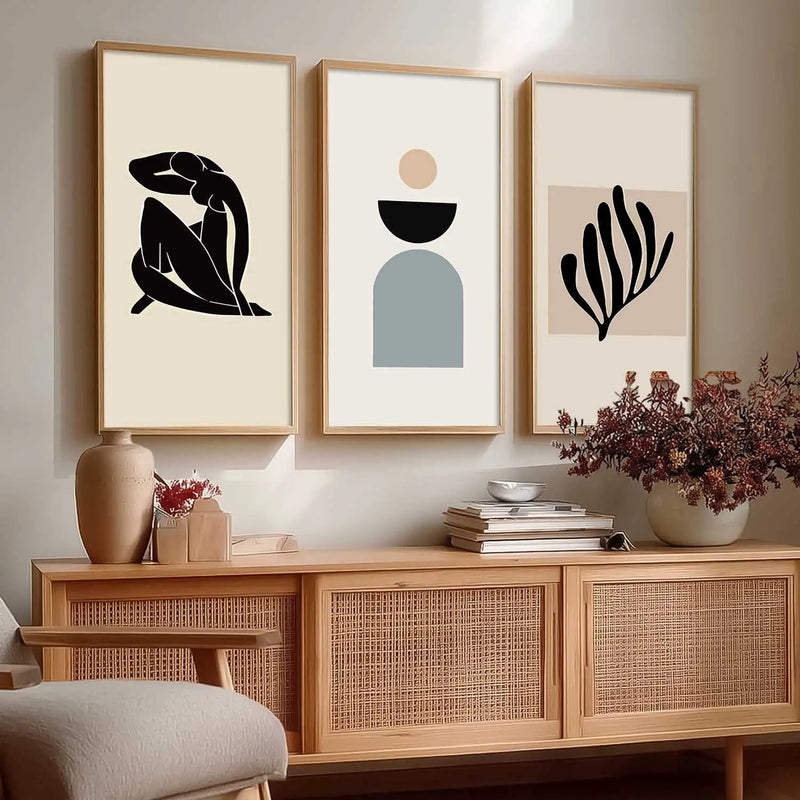 Boho Framed Wall Art Prints | Set of 3 | Home Decor