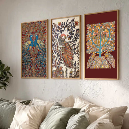 Madhubani Wall Art Home Decor Living Room , Decorative Wall Prints