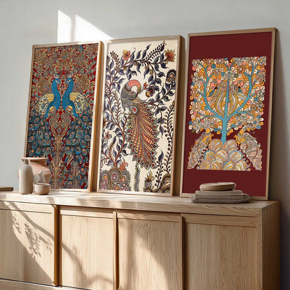 Madhubani Wall Art Home Decor Living Room , Decorative Wall Prints