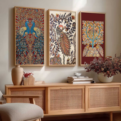 Madhubani Wall Art Home Decor Living Room , Decorative Wall Prints