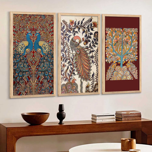 Madhubani Wall Art Home Decor Living Room , Decorative Wall Prints