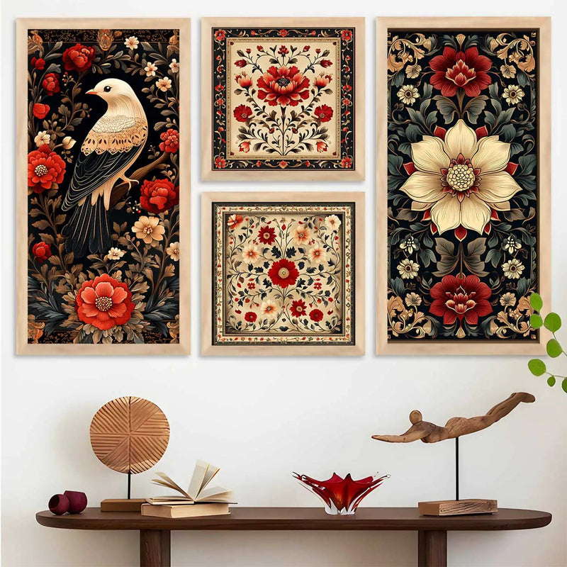 kotart Traditional Art Home Decoration Wall Painting Floral Big Size Art With Frame For Living Room Bed Room Hotel Wall Decor
