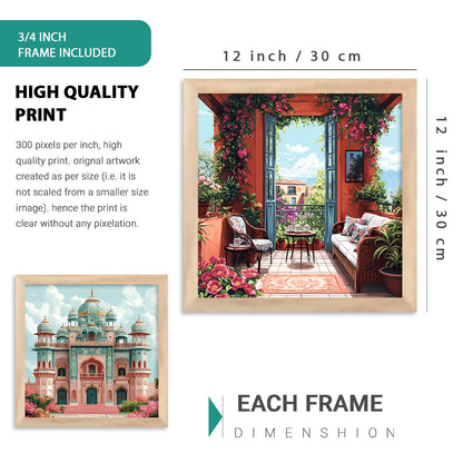 kotart Indian Traditional Big Size Art Wall Painting Home Decoration With Frame For Bed Room Hotel Wall Decor