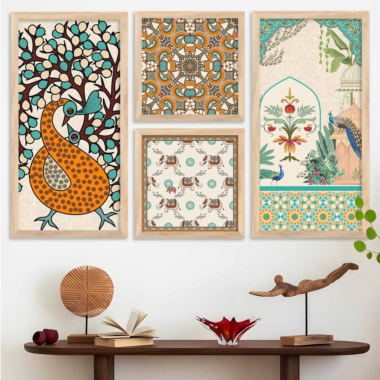 kotart Traditional Gond Big Size Art Wall Painting Home Decoration With Frame For Living Room Bed Room Hotel Wall Decor (