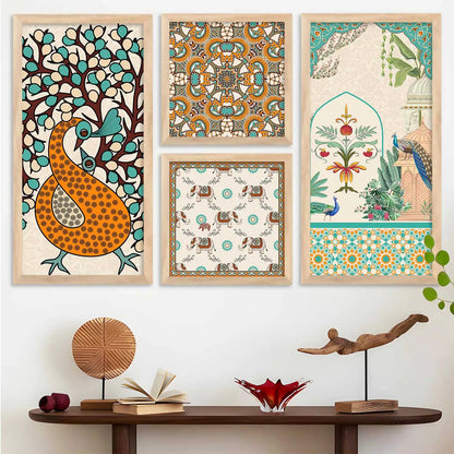kotart Traditional Gond Big Size Art Wall Painting Home Decoration With Frame For Living Room Bed Room Hotel Wall Decor (