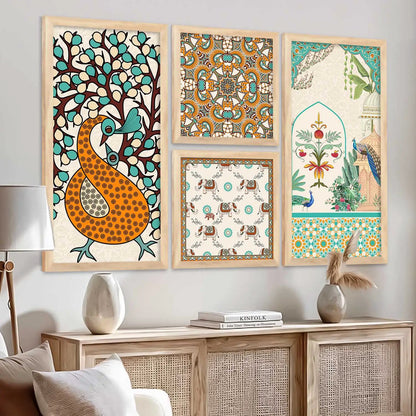 kotart Traditional Gond Big Size Art Wall Painting Home Decoration With Frame For Living Room Bed Room Hotel Wall Decor (