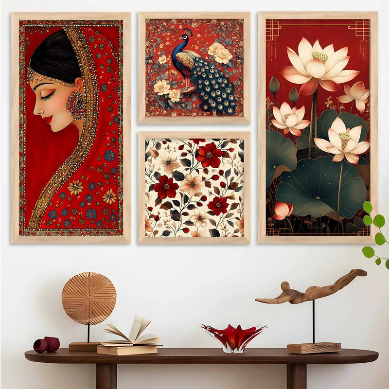kotart Decorative Modern Big Size Wall Art Home Decore Floral Painting poster With Frame For Living Room Bed Room Hotel Wall Decor